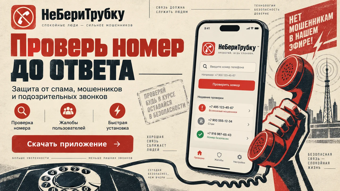 Приложение НеБериТрубку — проверь номер до ответа